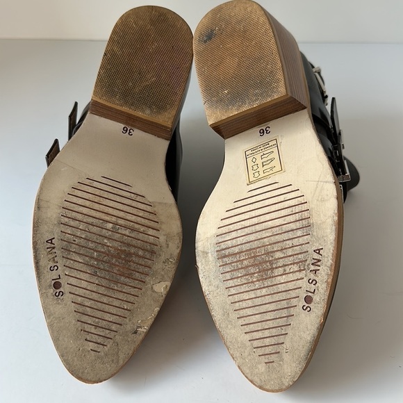 Sol Sana Genuine Leather Brown Side Zipper Three Buckle Bootie Size EU 36/US 5.5 - Picture 14 of 14